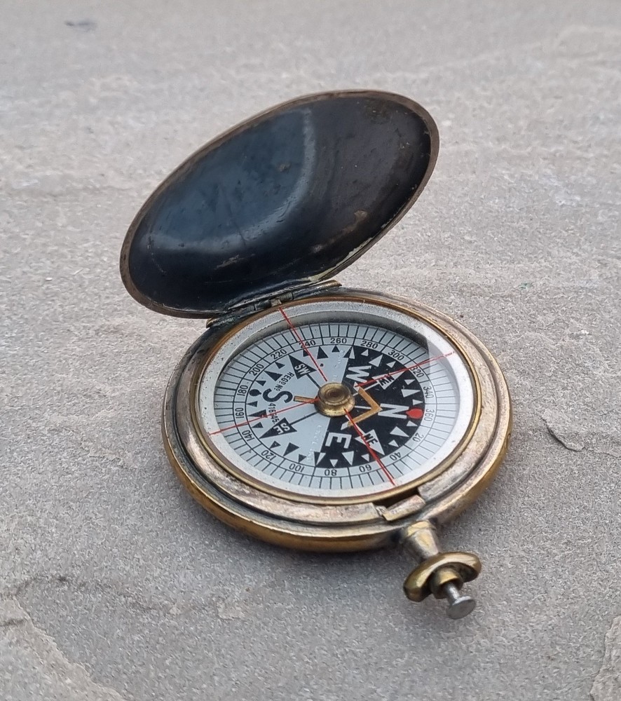 Antique Military Brass Compass