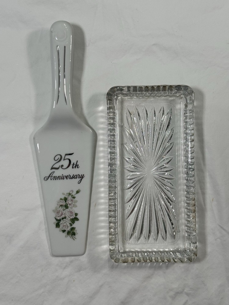 25th Anniversary Serving Set – Tray, Plates, Cake Server
