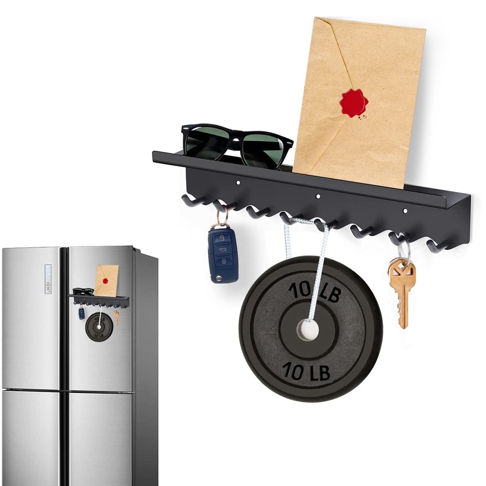 Magnetic Key Hook Mail Organizer for Entryway Refrigerator Kitchen Office
