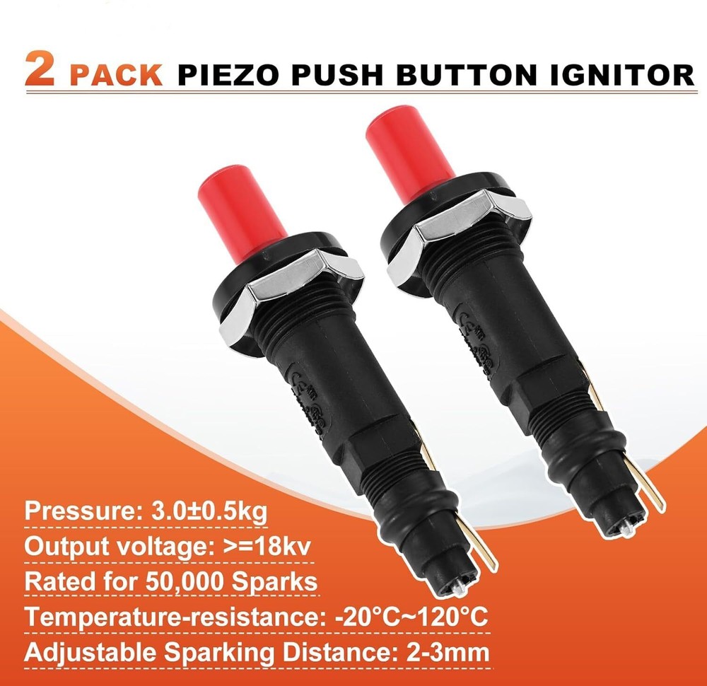 2pack Piezo Spark Ignition Potato Cannon Igniter Push Button BBQ Grill Igniter