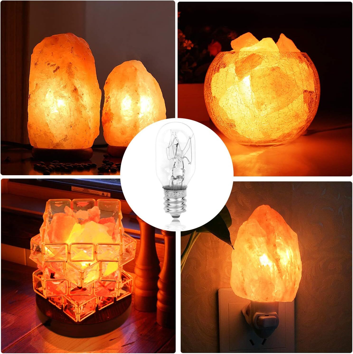 Betus 12Pcs Original Replacement Long Lasting 15 Watt Warm White Salt Lamp Bulb