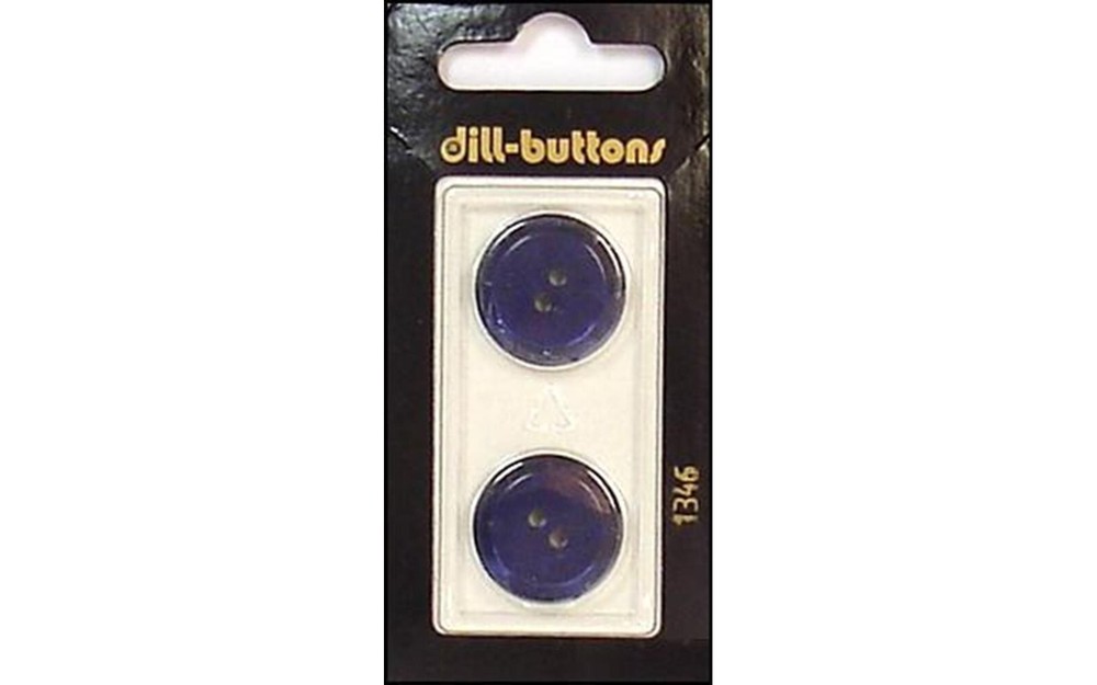 Dill Buttons ~ (1346) - 20mm 2 Hole Navy 2pc
