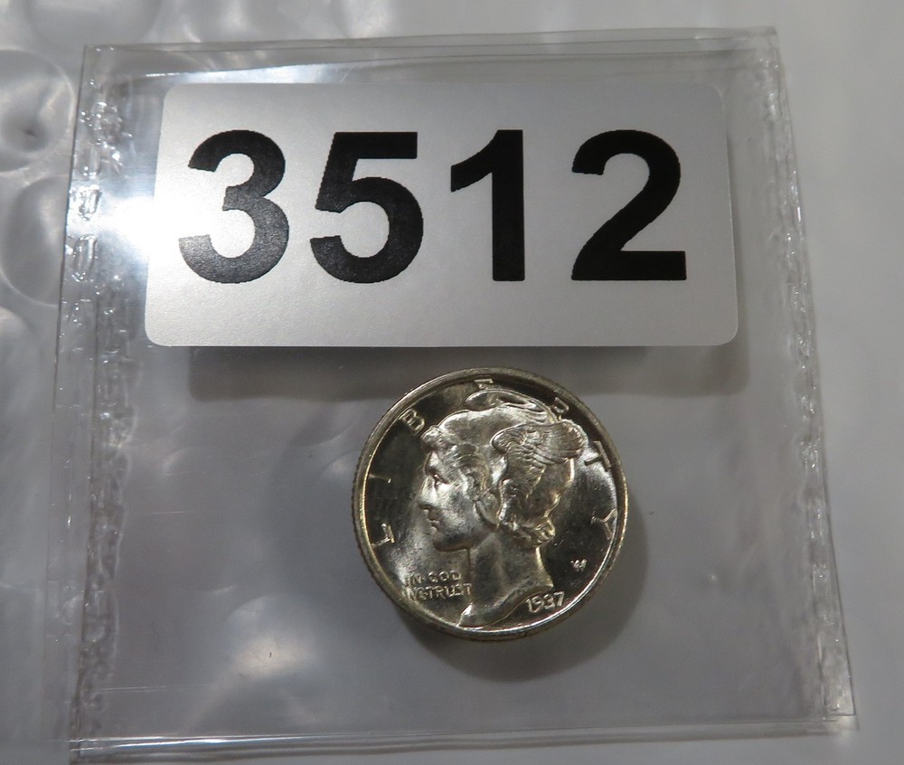 1937 D Mercury Dime - GEM BU - FSB