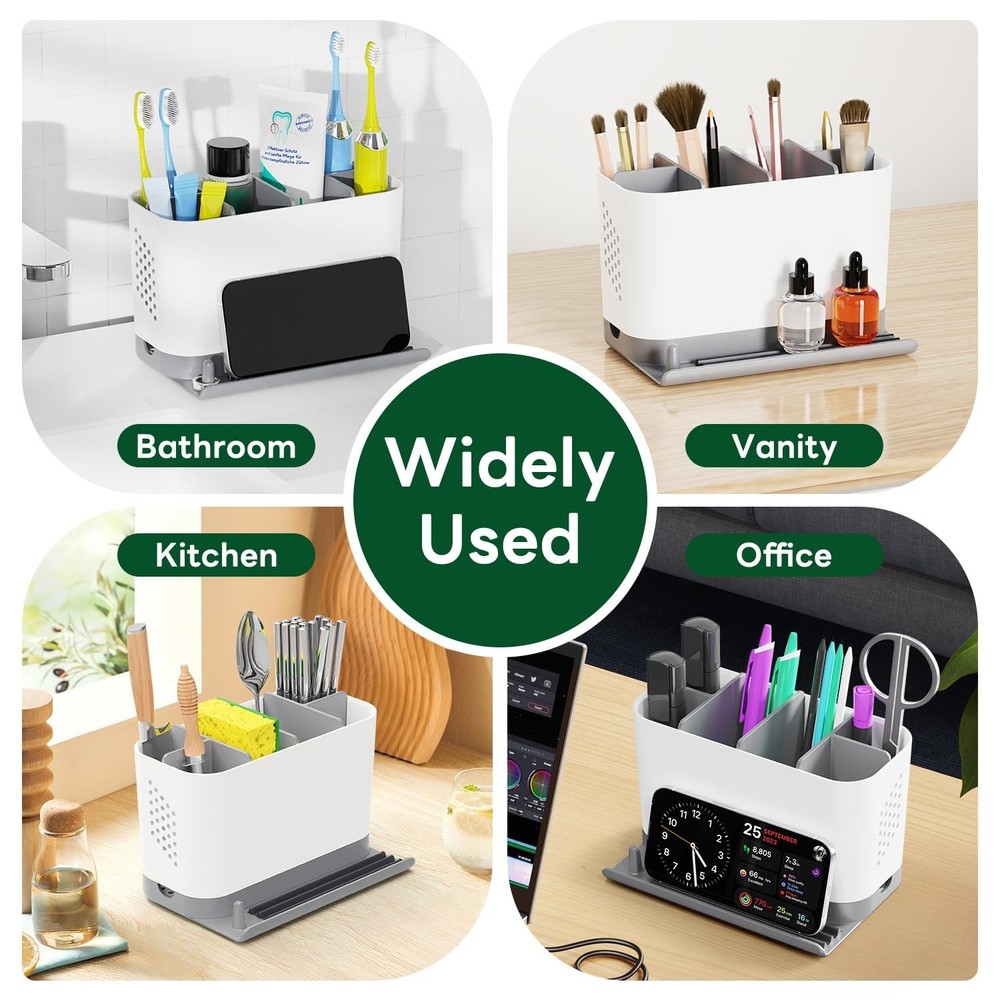 Toothbrush Holders for Bathrooms, Adjustable 6 Slots