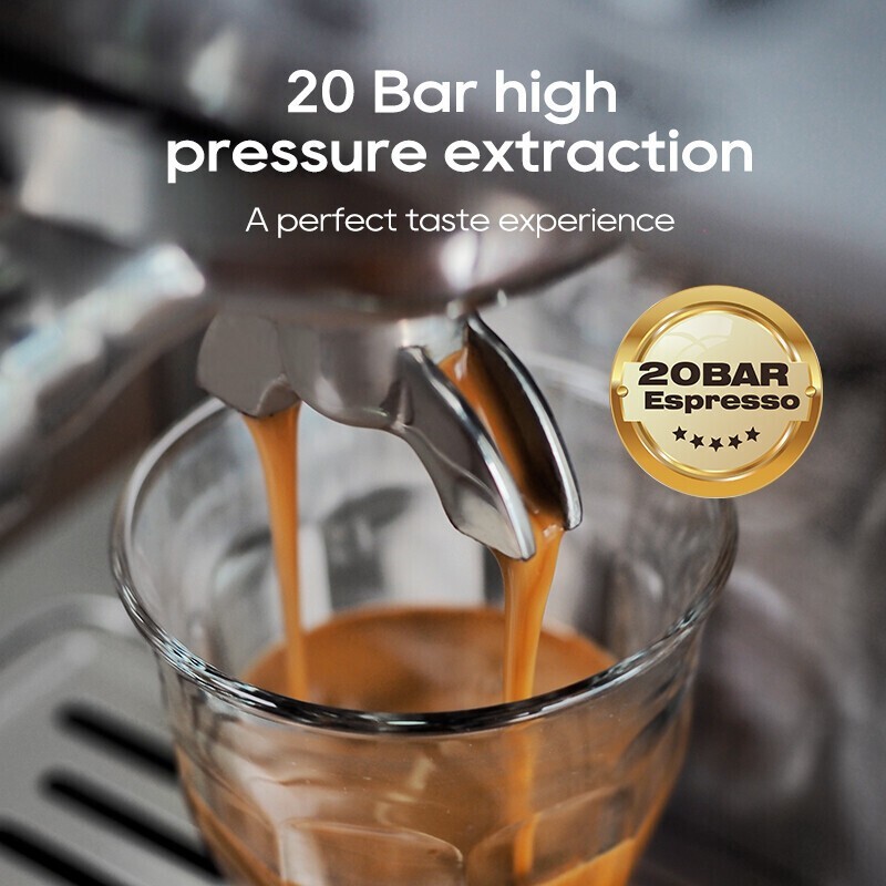 HiBREW Semi Automatic Espresso Coffee Machine Temperature Adjustable H10A BK
