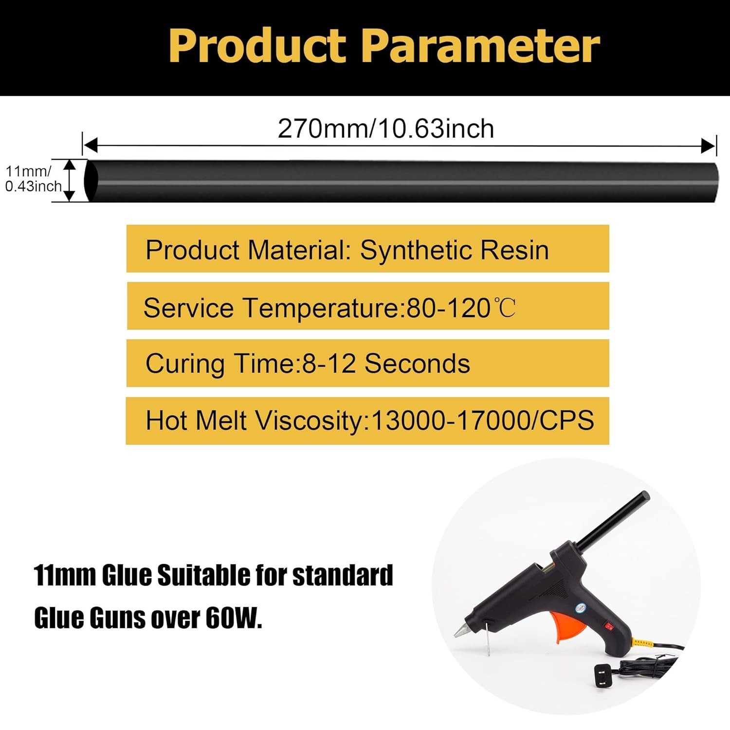 2 or 10Pc Black Paintless Dent Repair Glue Sticks,High Viscosity Hot Glue Sticks