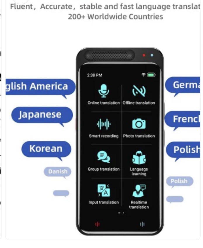Portable Language Translator Device - Black