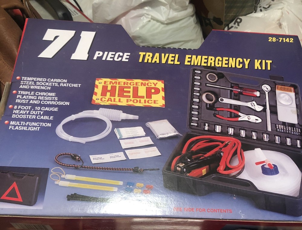 71 pc emergency kit for car