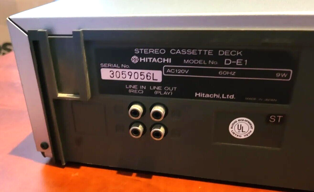 Vintage Hitachi D-E1 Stereo Cassette Tape Deck RARE