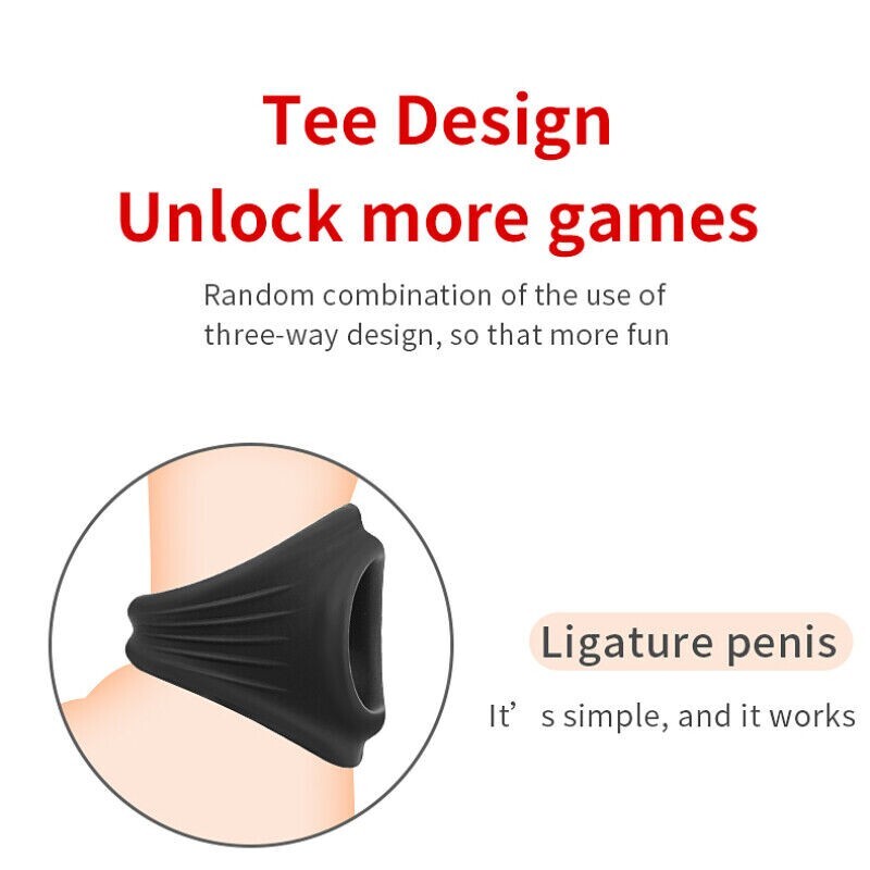 Ball Stretcher Enhancer Squeeze Scrotum Testicle Silicone Ring Delay Ejaculation
