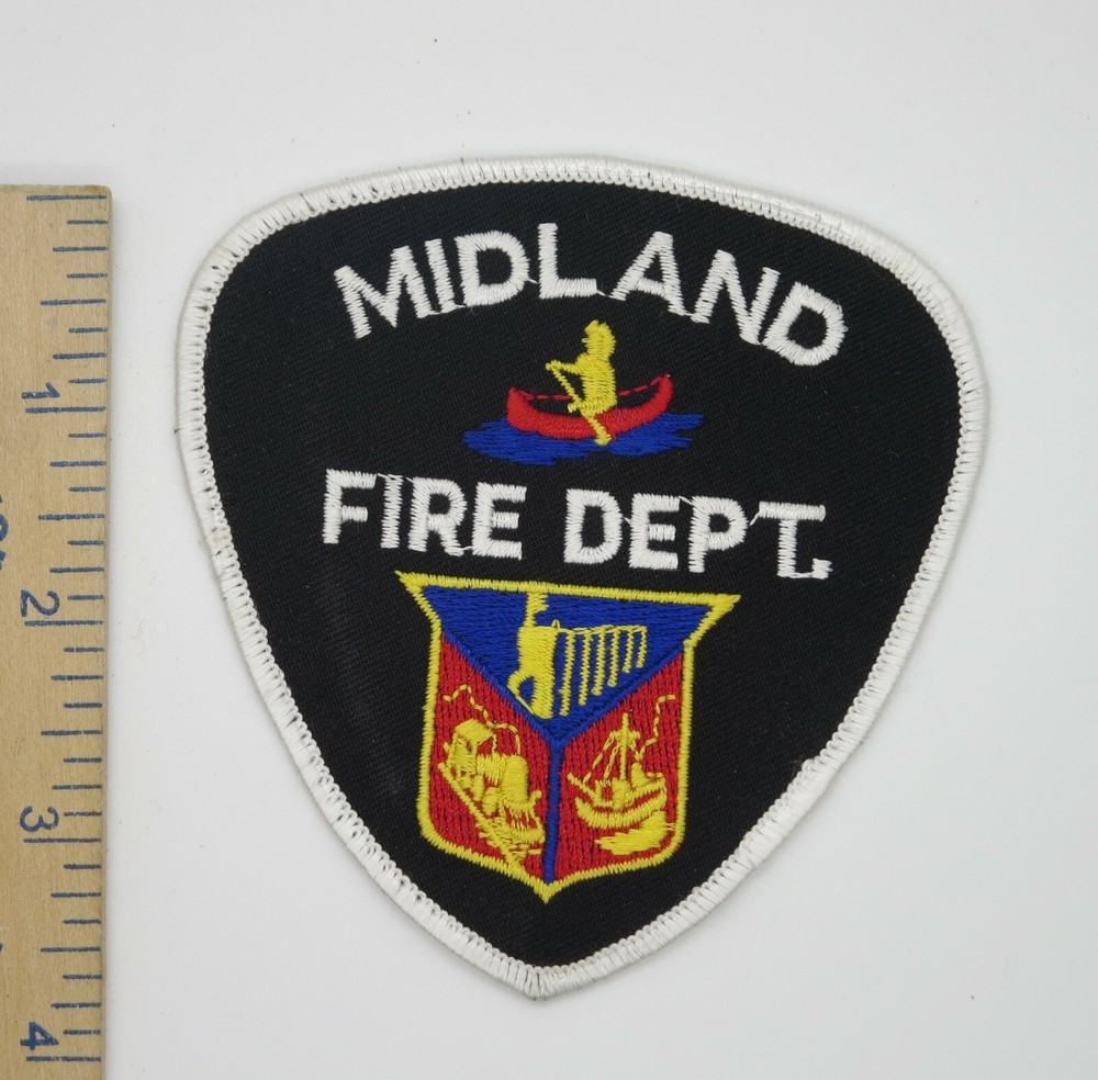 MIDLAND ONTARIO CANADA FIRE DEPARTMENT PATCH Original Vintage