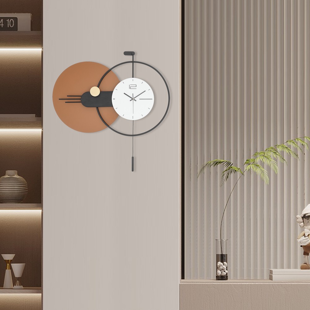 Modern Wall Clock with Pendulum – Stylish Large Clock for Home Decor