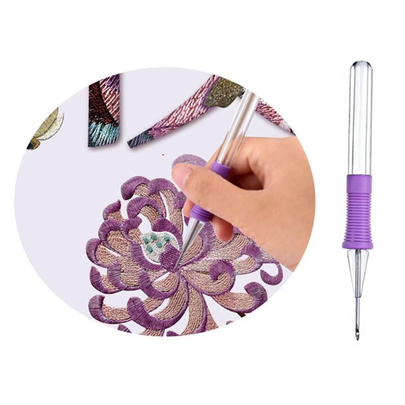 DIY Embroidery Pen Punch Needle Kit with Comfortable Handle for Thread Embroi...