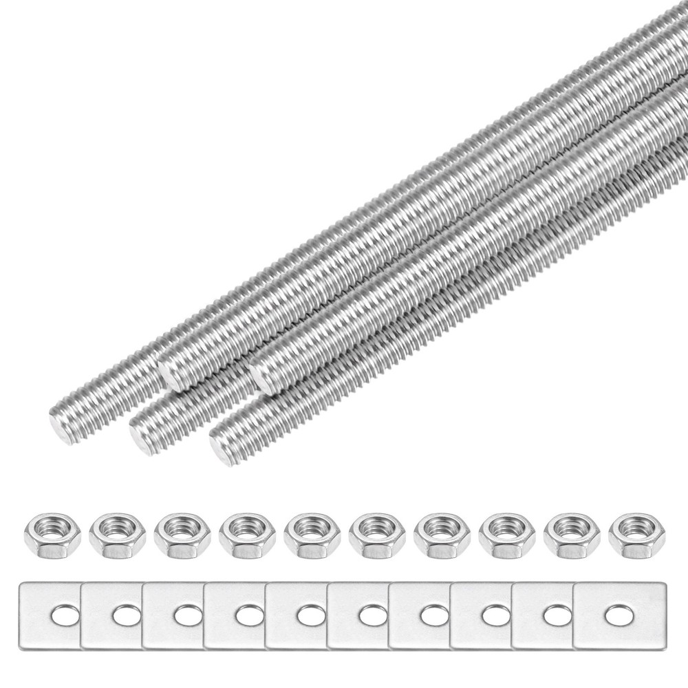 5-Set Fully Threaded Rod, M3x120mm Right Hand Thread Bar Studs with Nuts