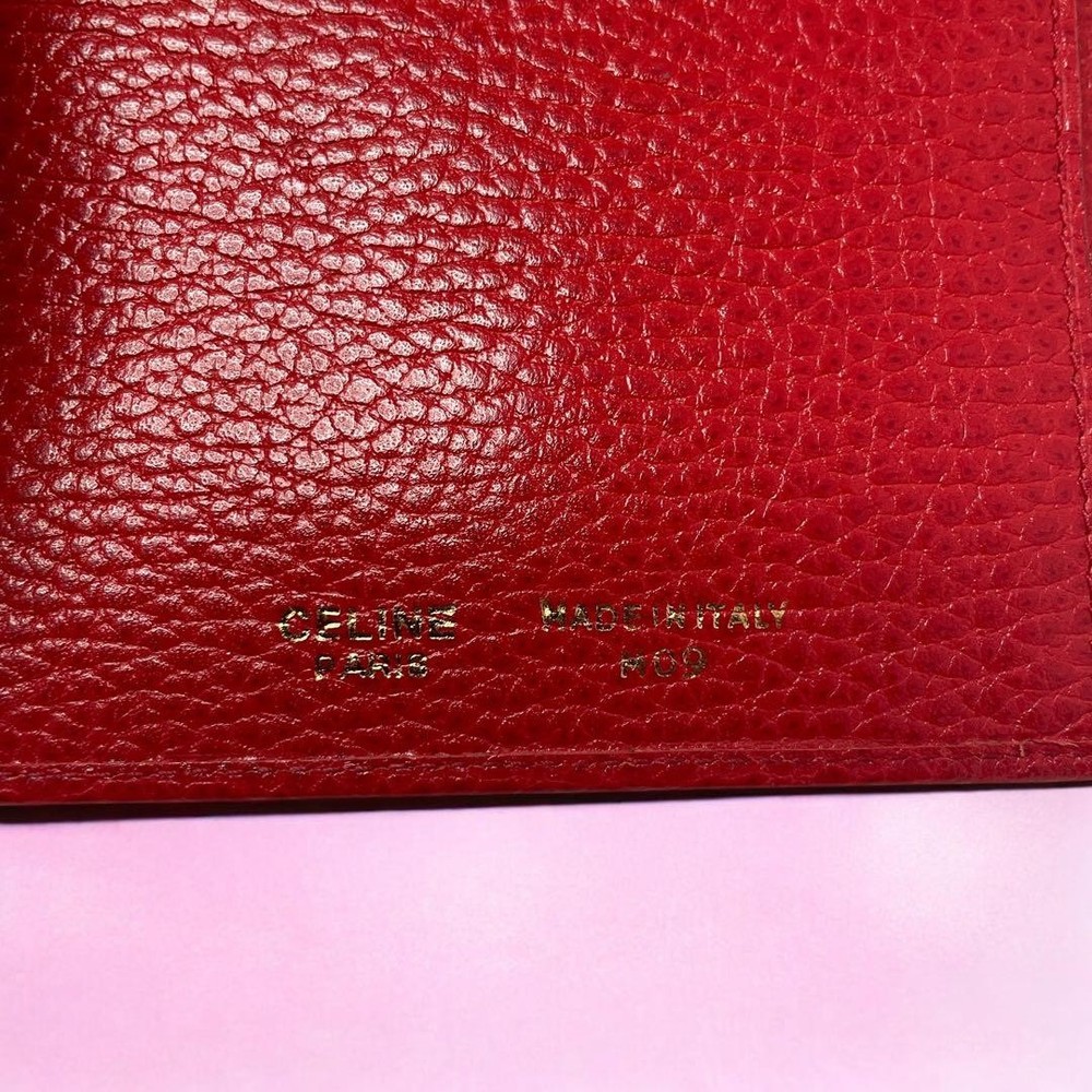 CELINE Coin Purse Two-Fold Wallet Red