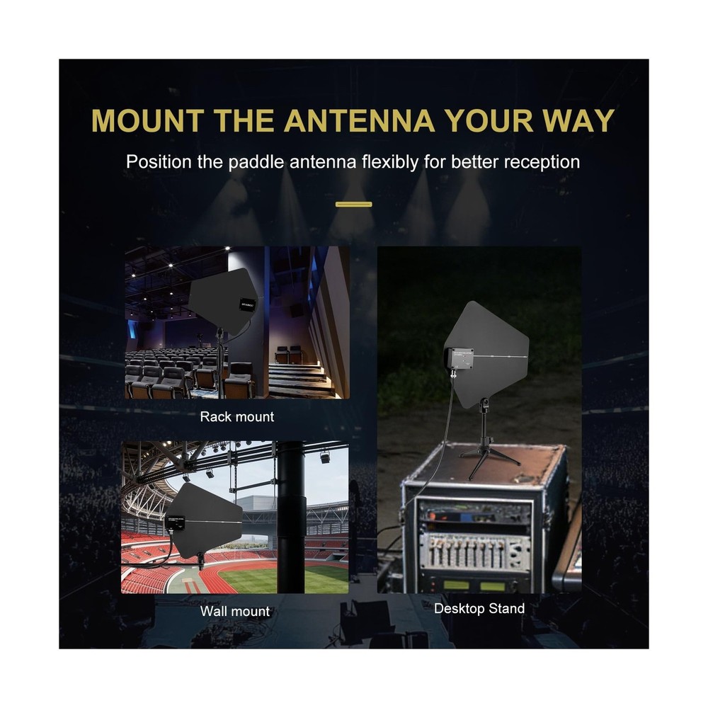 UHF Antenna Distribution System Bundle with Carry Case, Active Directional Re...