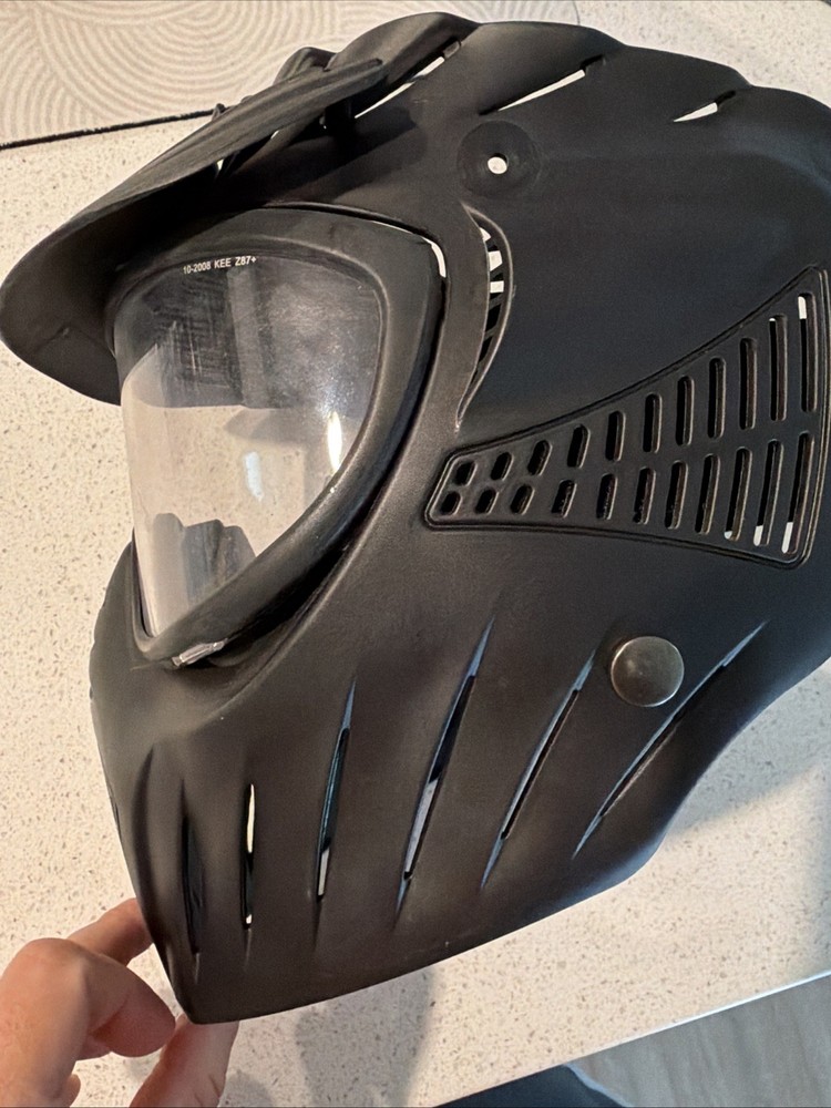 Extreme Rage Paint Ball Face Mask With Visor Adjustable Flexistrap Black