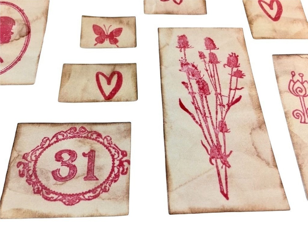 Junk Journal Romance Theme Ephemera Rustic Die Cuts Set 30 Pcs u Scrapbooking E