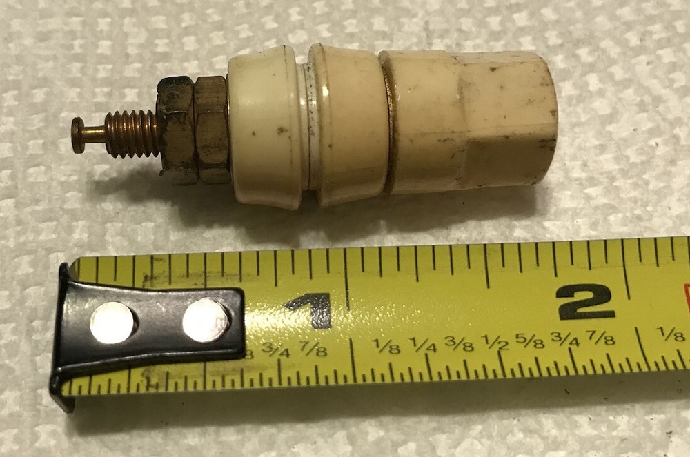 White Panel Mount Binding Post, Gold Plated Contacts