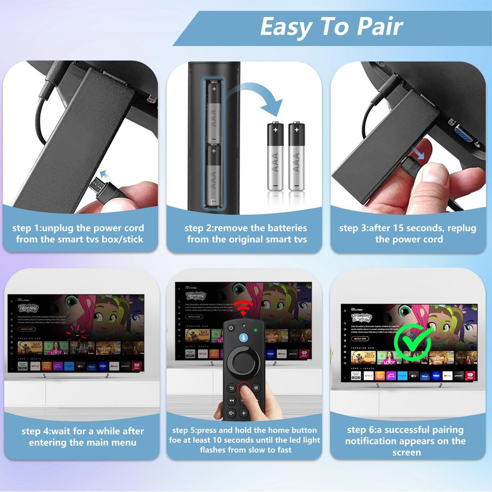 Remote Control Replacement Compatible with Fire Series Smart TV 4K, BLACK