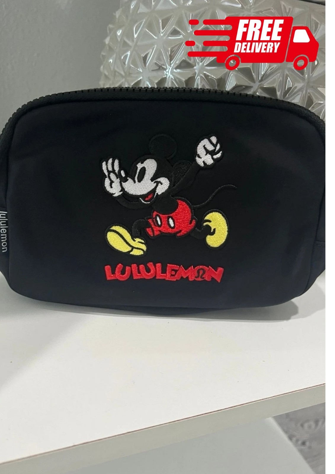 Disney Everywhere Belt Fanny Pack Black Mickey in Motion Graphic Bag with tags