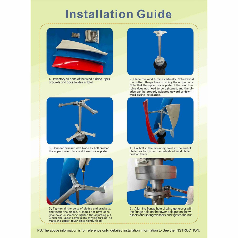 3 Blade Helix Vertical Wind Turbine Wind Generator 12V 400W Windmill +Controller