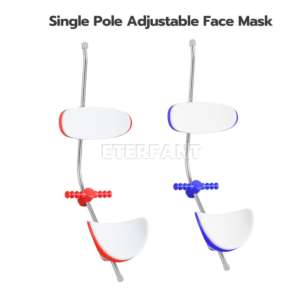 ETERFANT Dental Ortho Adjustable Forward Pull Face Headgear Single Bar Blue+Red
