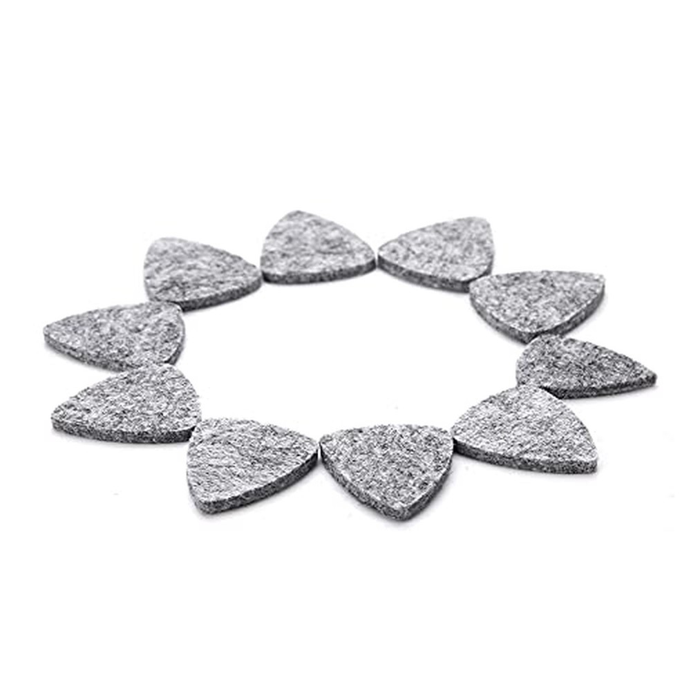 10 PCs Wool Felt Guitar Picks Ukulele Picks Plectrums with Solid Leather Thin...