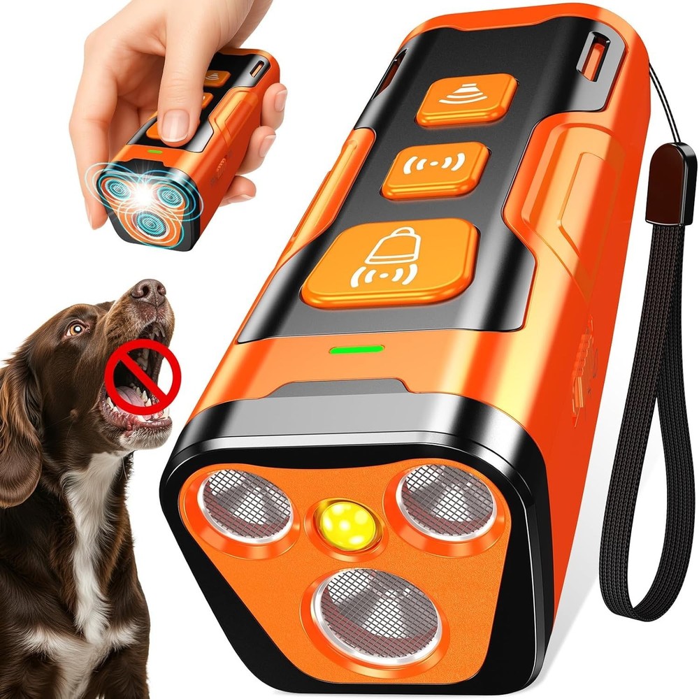 3X Ultrasonic Dog Bark Deterrent - Safe, Compact & Powerful Training Device