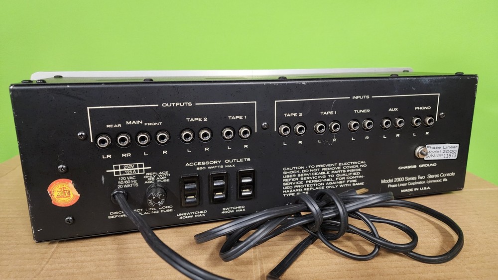 Vintage Phase Linear Model 2000 Series Two Console Preamp Preamplifier Works