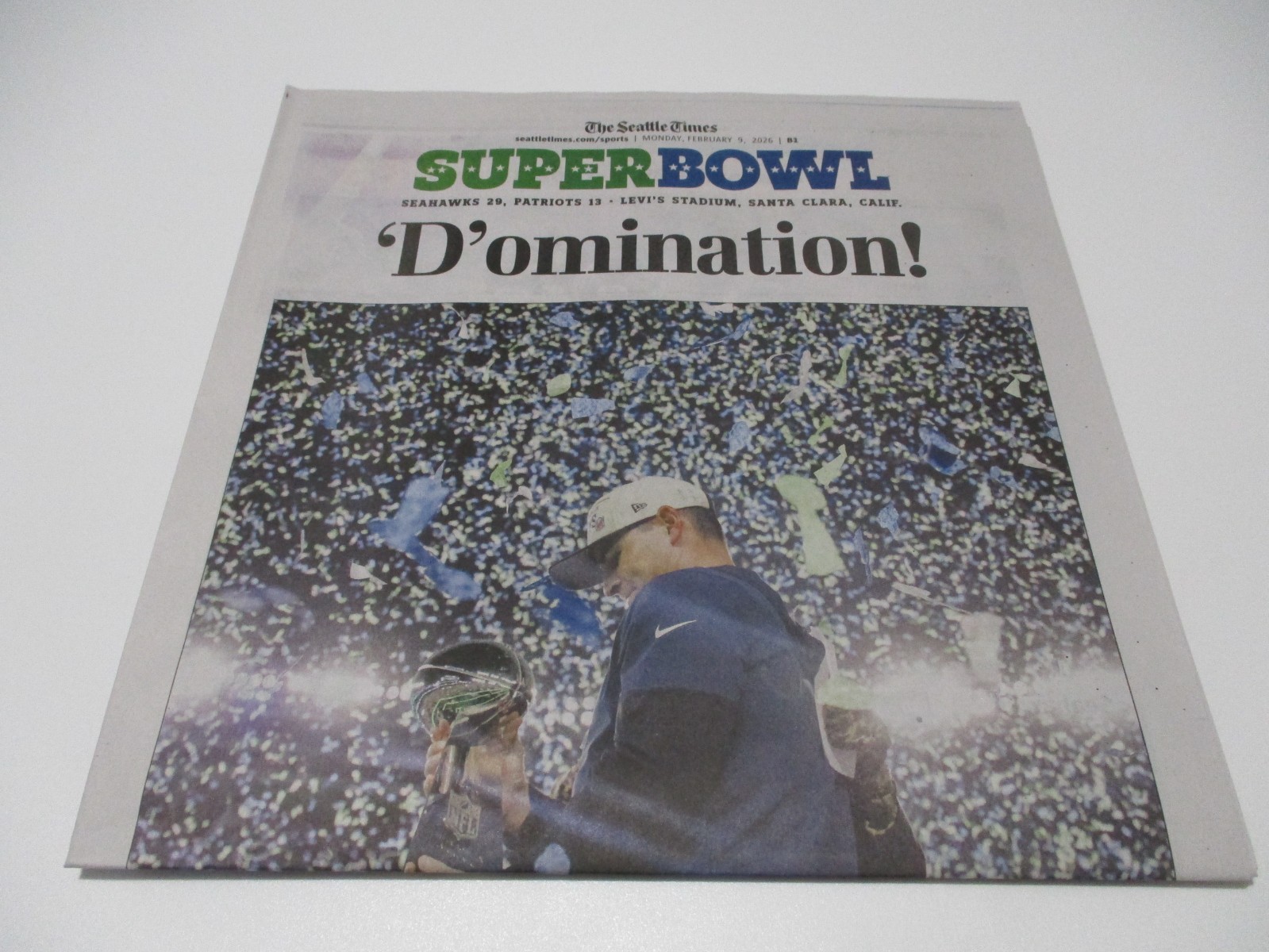 Seattle Seahawks Super Bowl Champs Full Newspaper, New