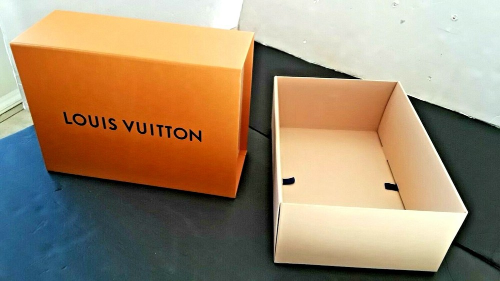 LOUIS VUITTON EMPTY GIFT BOX / LOUIS VUITTON AUTHENTIC ORANGE GIFT BOX FOLDABLE