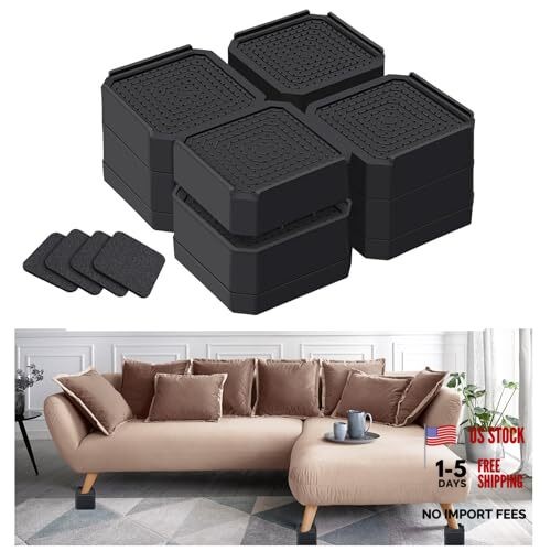 Heavy Duty Furniture Risers, Stackable Bed Risers, Adjustable Bed Raising