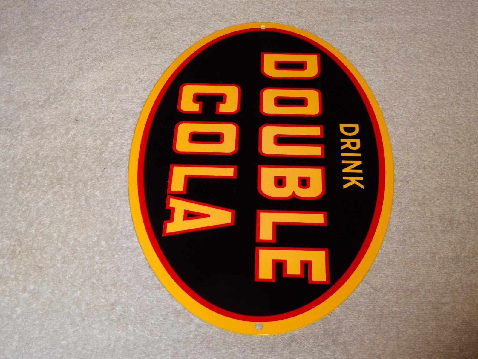 VINTAGE DRINK DOUBLE COLA SODA POP 12" METAL COCA GASOLINE OIL ADVERTISING SIGN!