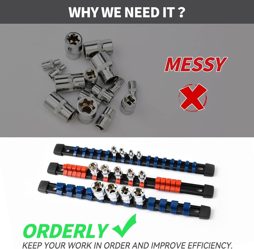 Durable 18-Piece Socket Storage Solution