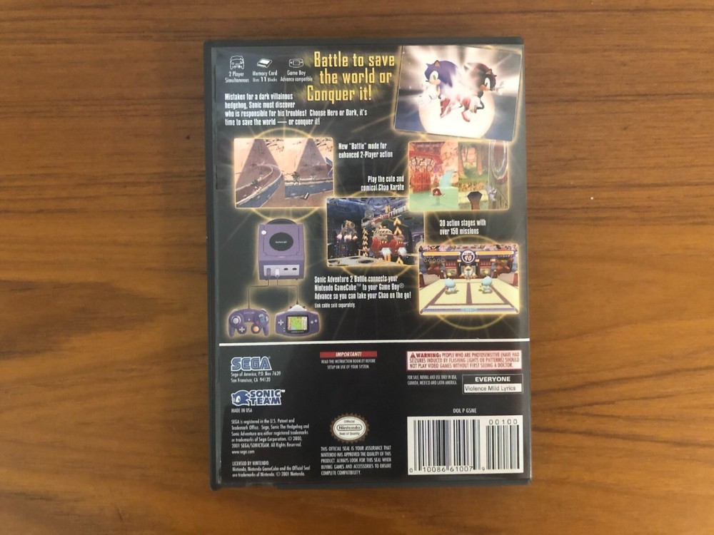 Replacement GameCube Case for Sonic Adventure 2 Battle