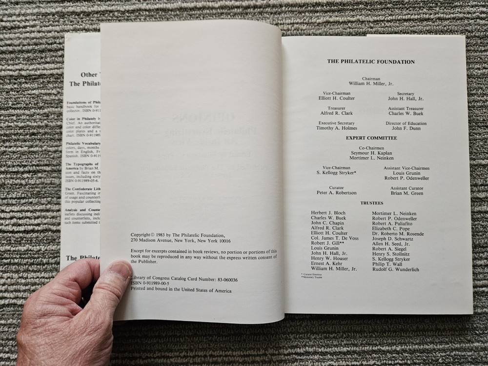 Opinions: Philatelic Expertising - An Inside View (1983 hardcover)