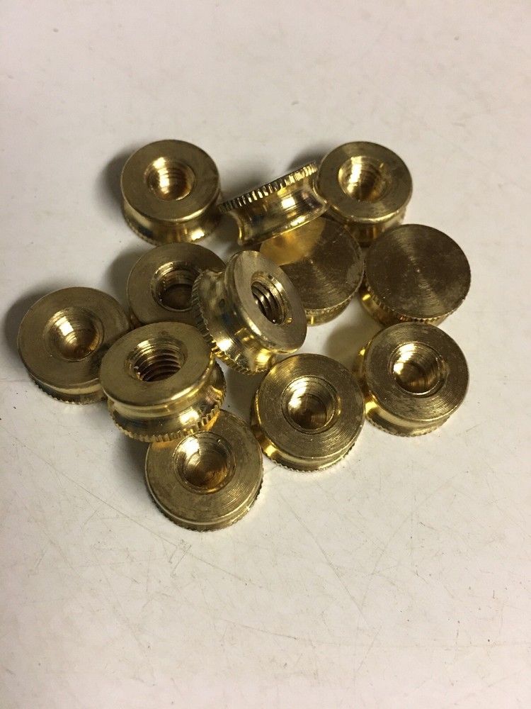 12 Solid Brass FINIAL / Bracket Caps 1/4-27 IPS Thread Knurled Lamp / Unfinished