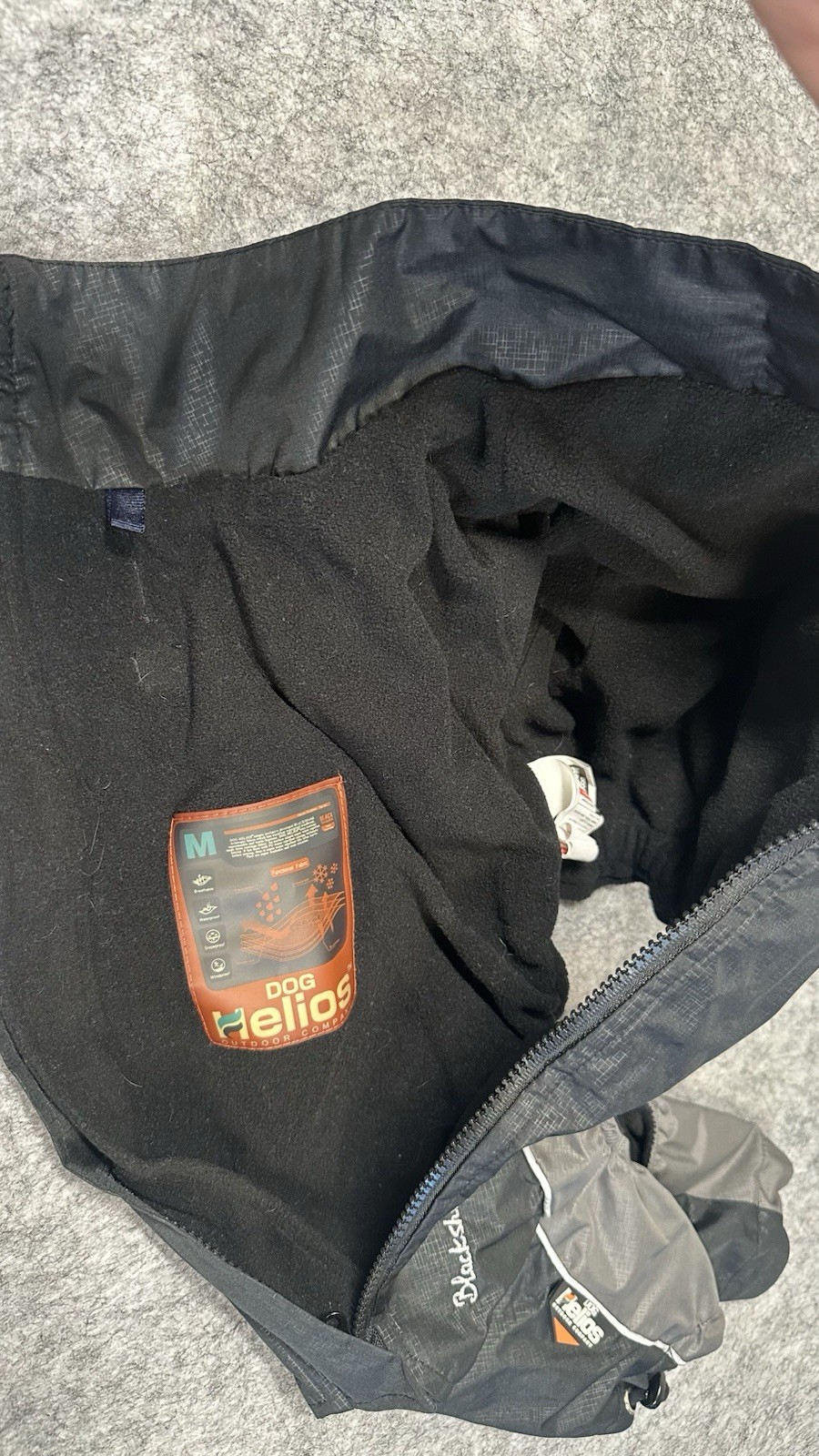 Dog Helios Black Shark 750 Breathable Water & Wind Proof Jacket Size M