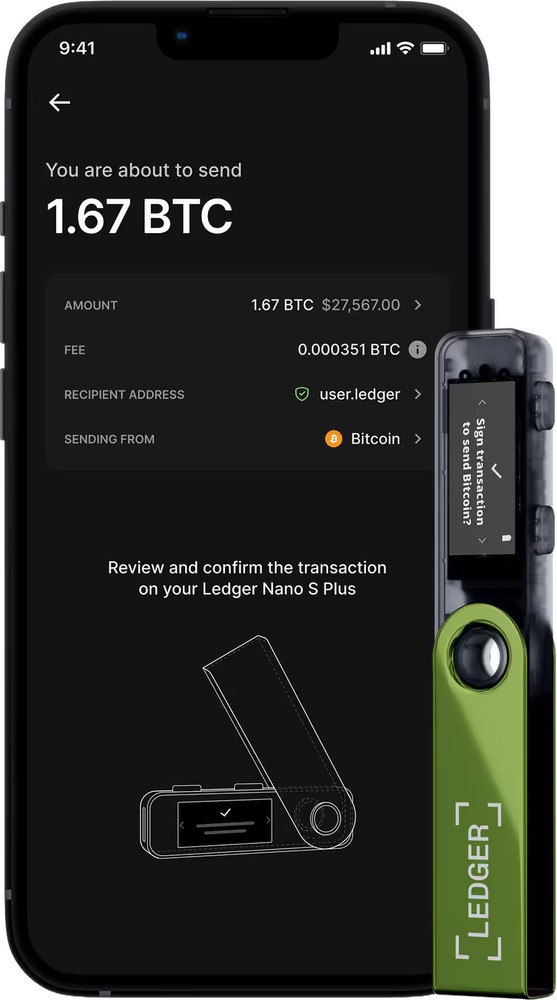 Ledger - Nano S Plus Crypto Hardware Wallet - Oxidate Green