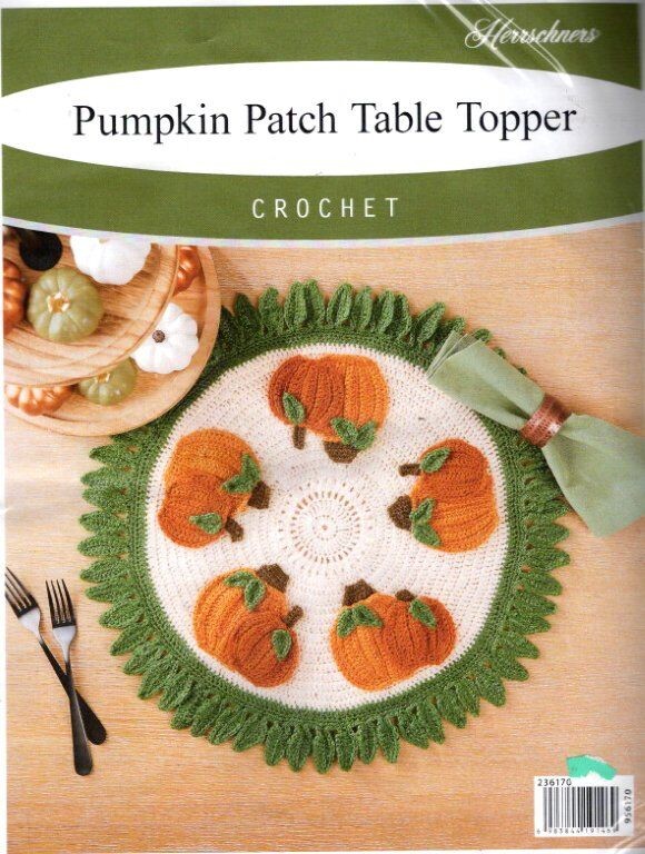 NIP HERRSCHNERS PUMPKIN PATCH TABLE TOPPER CROCHET KIT