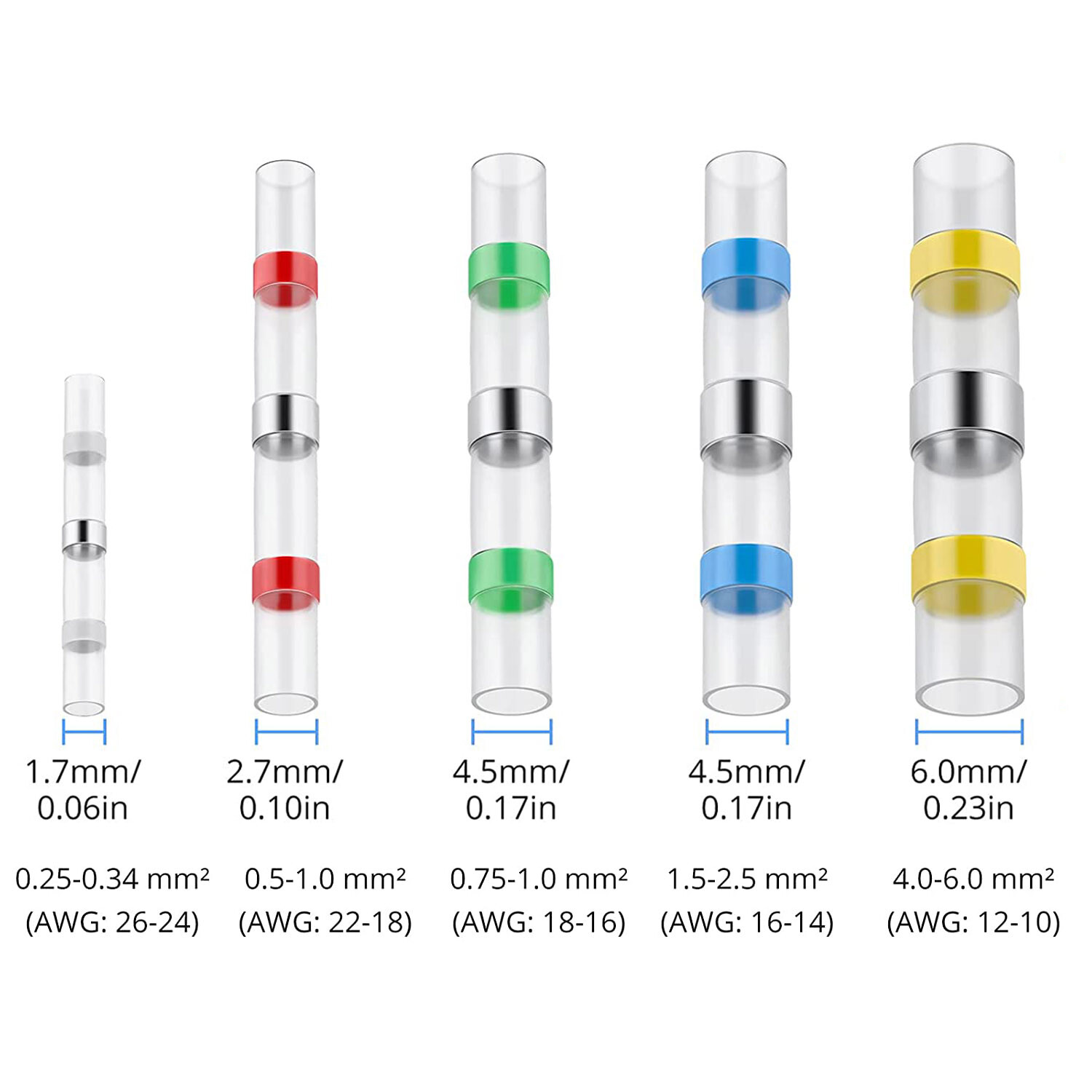 500/250PCS Waterproof Solder Stick Seal Sleeve Heat Shrink Butt Wire Connectors