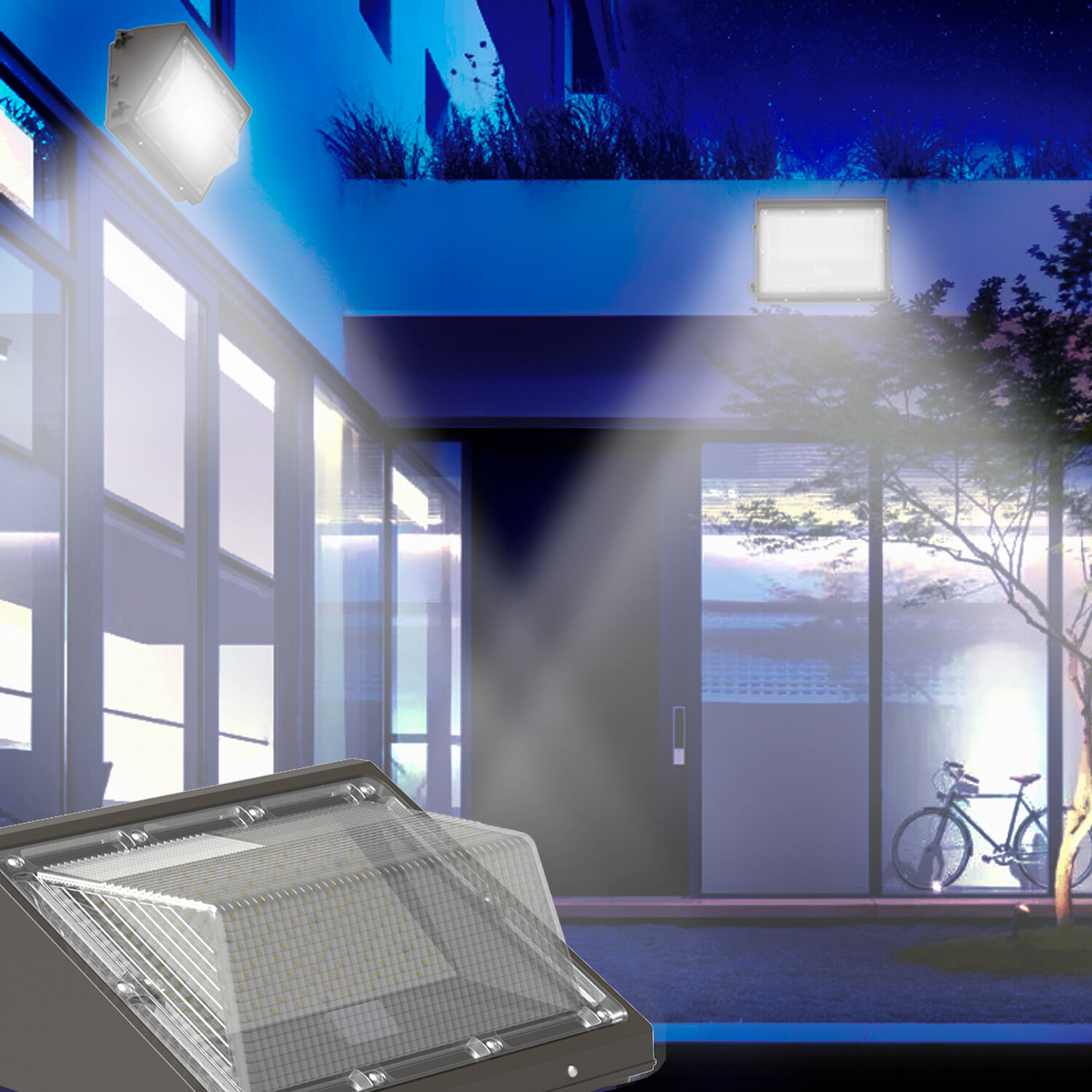 120W LED Wall Pack 5000K Security Commercial Industrial Wallpack Light Fixture