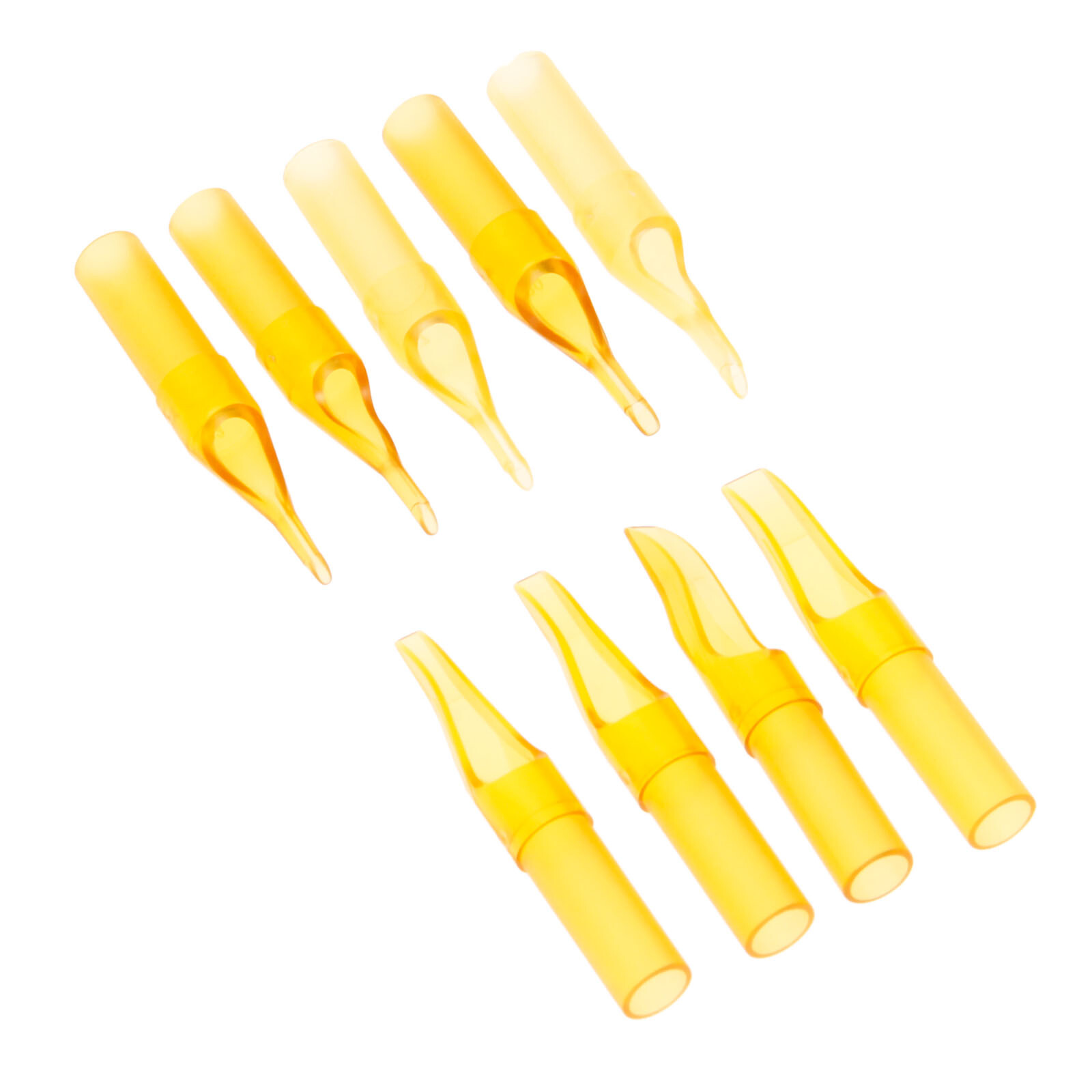 10x Tattoo Disposable Tips 3/5/7/9/11RL Tattoo Machine Nozzle Needle Tube Yellow