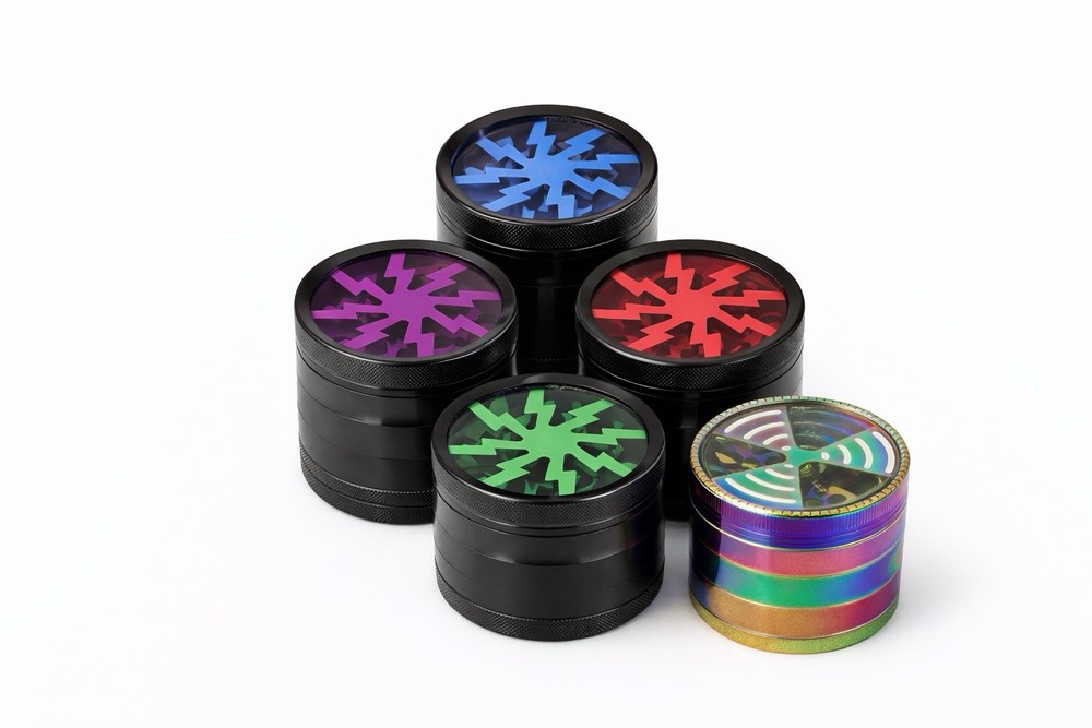 5 Pack Manual Spice Grinder Mixed Colors 4 Layer Kitchen Crusher Bulk