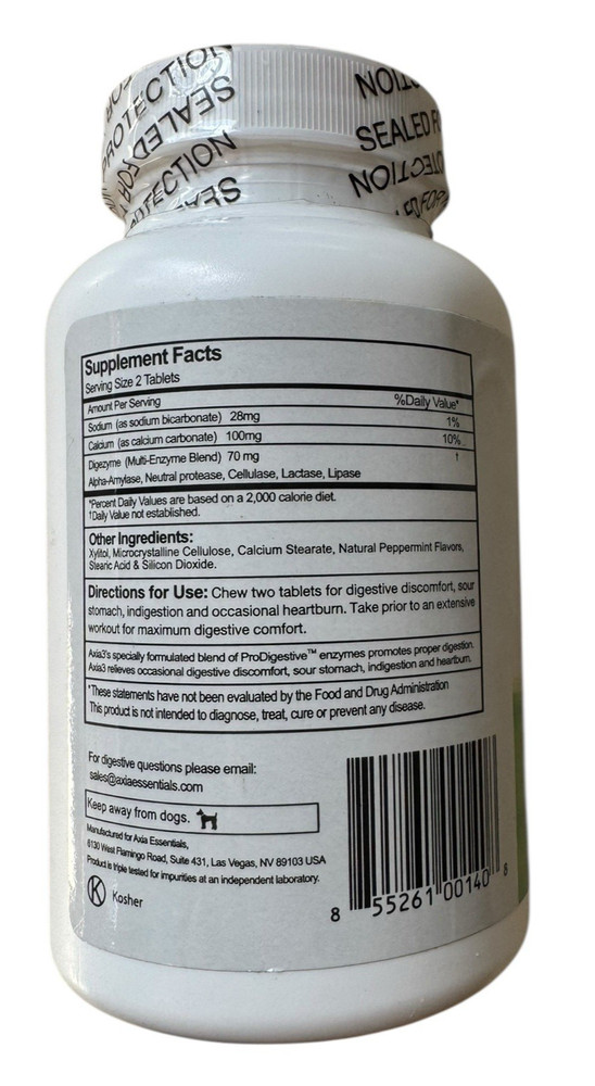 AXIA 3 Prodigestive Maximum Strength - 90 Chewable Tablets - Ex: 4/26