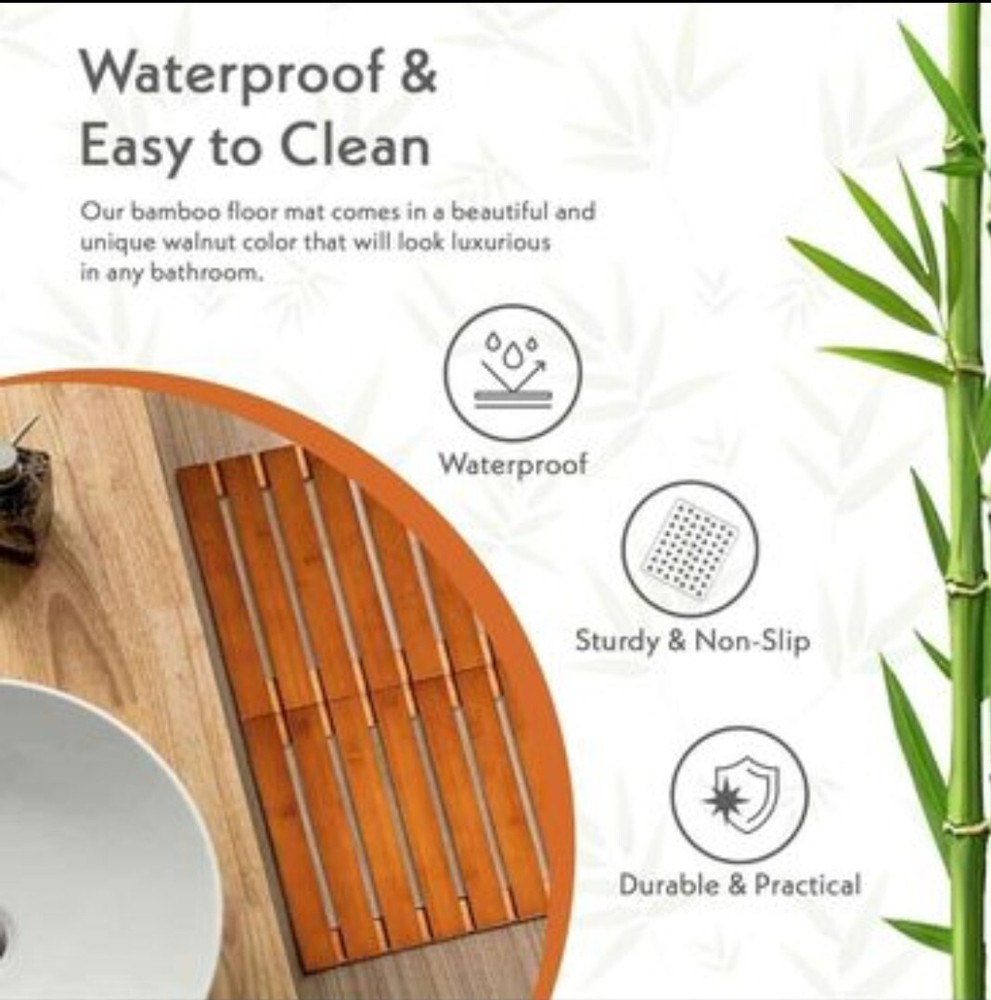 Luxury Bamboo Bath Mat Foldable