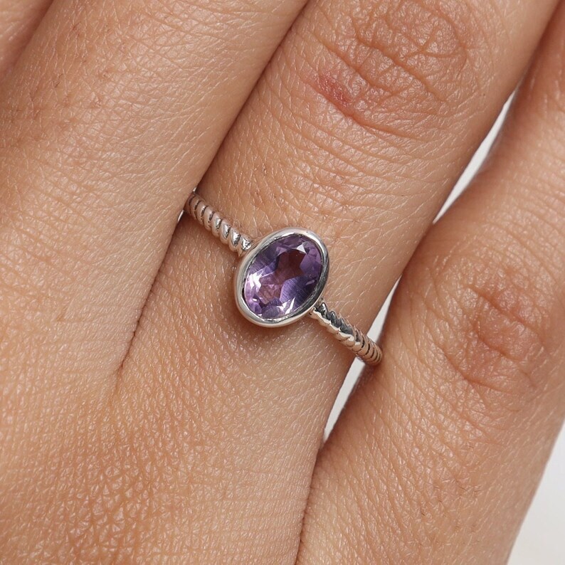 Amethyst~ Solid 925 Sterling Silver Band & Statement Ring Handmade Ring All size