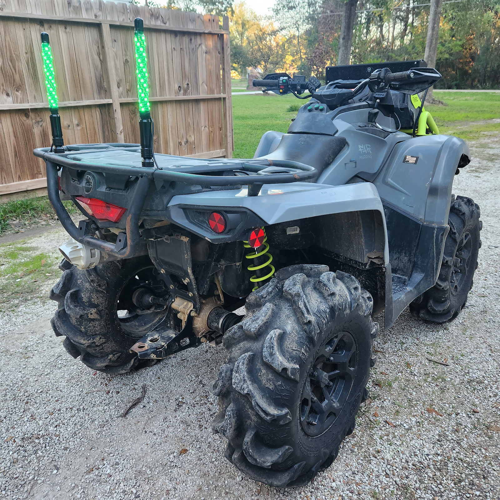 For Can-am Outlander 570 XMR X3 2PCS 1FT LED Whip Lights RGB Chasing Antenna