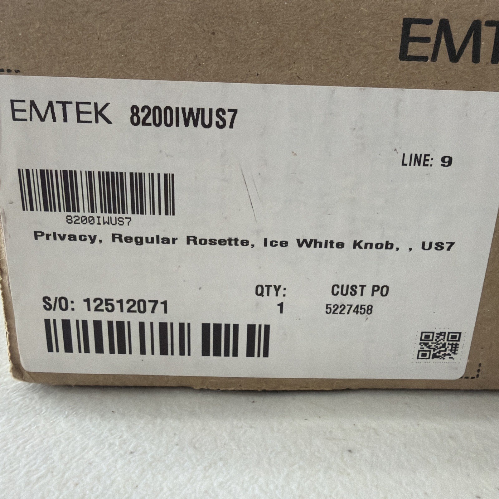 Emtek 82001WUS7 Ice White Porcelain Door Knob Set -Porcelain Round Rosette